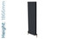 Trade Essentials Aluminium Double Panel Volcanic Radiator H1866mm X W260mm Trade Essentials Aluminium Double Panel Volcanic Radiator H1866mm X W260mm